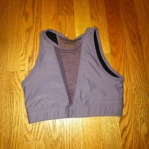 Purple grey Onzie yoga sports bra top